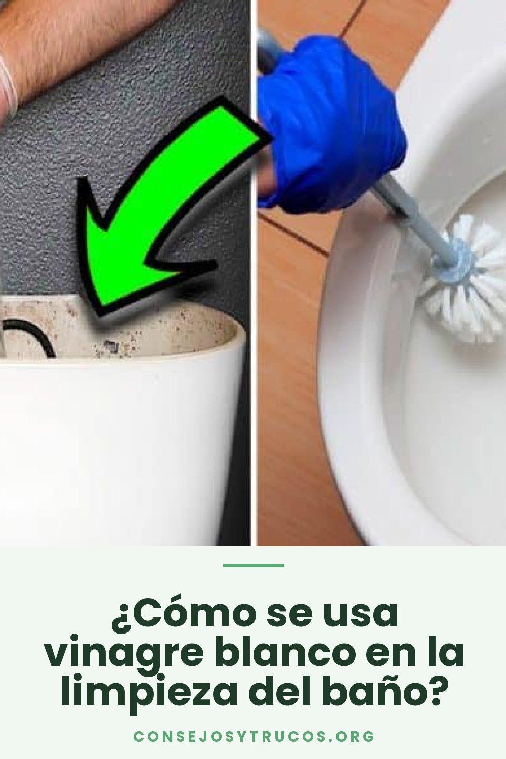 ¿Cómo se usa vinagre blanco en la limpieza del baño?