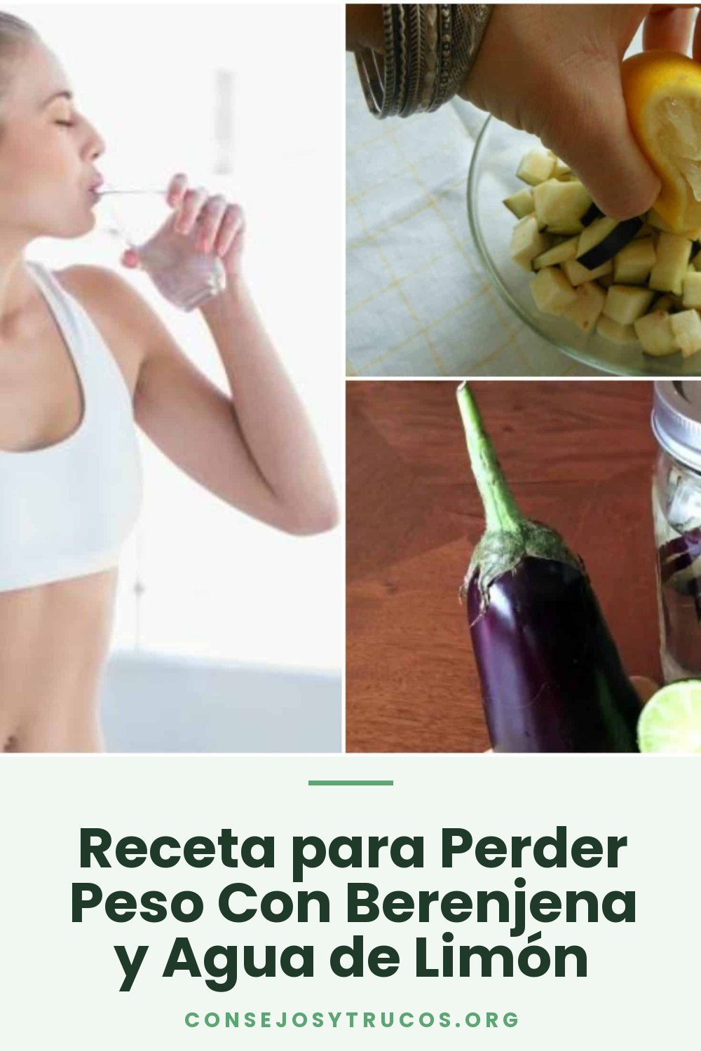Receta para Perder Peso Con Berenjena y Agua de Limón