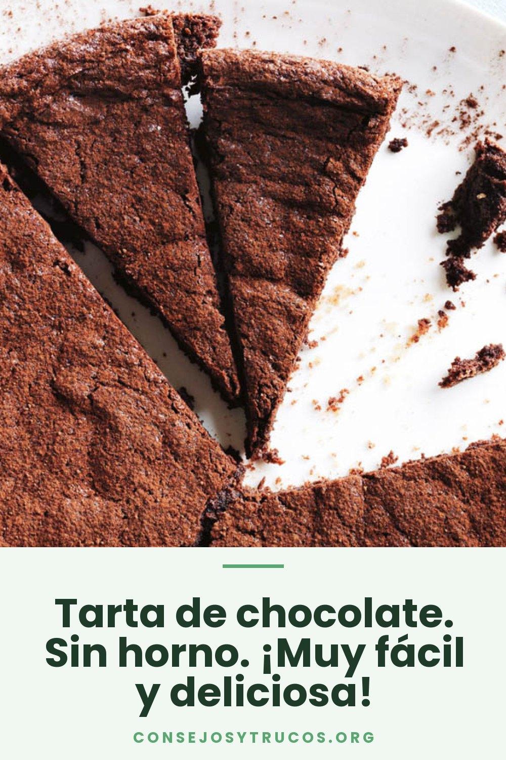 Tarta de chocolate. Sin horno. ¡Muy fácil y deliciosa!