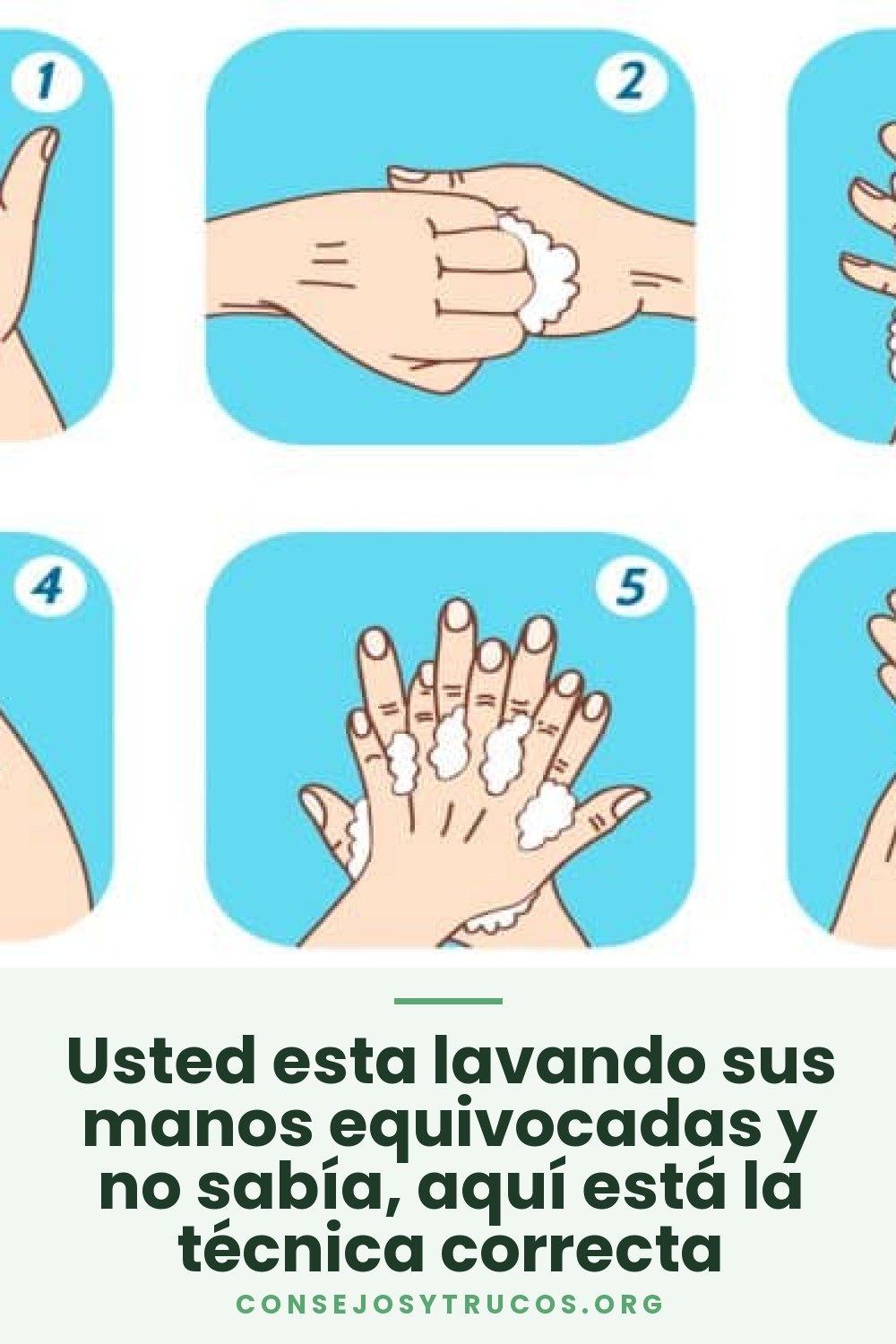 Usted esta lavando sus manos equivocadas y no sabía, aquí está la técnica correcta